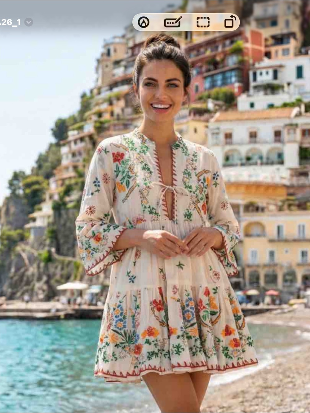 Antica Sartoria 2026 White Floral Embroidered Mini Dress NWT O/S Cotton